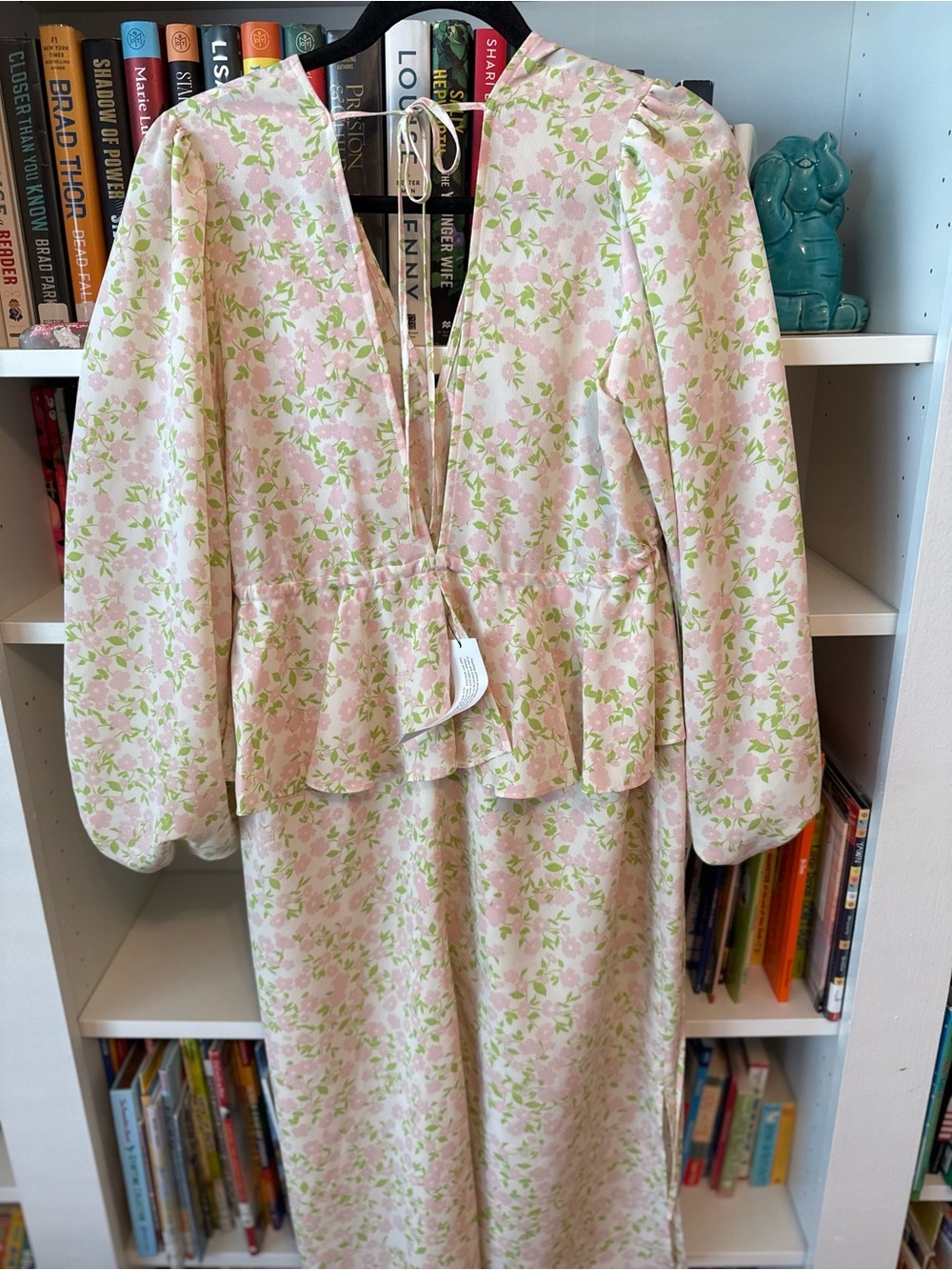 ✨ Topshop Maternity Floral Double V Ruffle Maxi Dress - Size 4 NWT - Picture 3 of 4